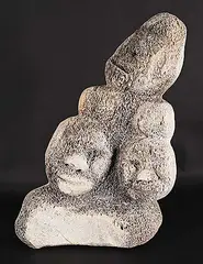 Onalik Iserqut, Whalebone Faces, 1974, bone carving