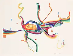 Alex Janvier, Good Soil Road #82/100, colour silkscreen on paper