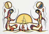 Goyce Kakegamic, Campfire #66/99, colour silkscreen on paper