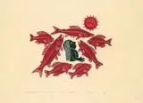 Helen Kalvak, Sea Goddess #15/50, 1975, stonecut on paper