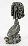 Phillip Kamikpakittuq, Untitled - Sedna on the Rocks, green stone carving