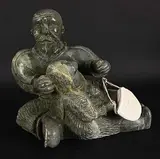 Jeff Kelly, Man, Woman and Baby, green stone, bone and mixed media