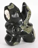 Manuel Lethbridge, Untitled - Hunter, green stone and bone carving