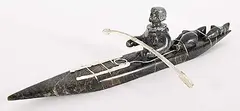 Norman Mark, Untitled - Successful Catch, marbled stone and bone sculpture