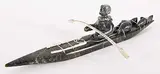Norman Mark, Untitled - Successful Catch, marbled stone and bone sculpture