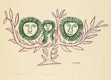 Agnes Nanogak, Smiling Willow #9/50, 1972, colour stonecut on paper