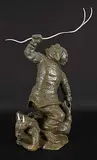 Joe Nasogaluak, The Struggle Within Ourselves, 2003, green stone and bone carving