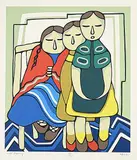 Daphne Odjig, With Granny #103/125, 1982, colour silkscreen on paper