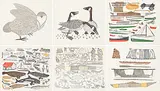 Kananginak Pootoogook, A Collection of Etchings: Portfolio IV, 1982, colour etchings on paper