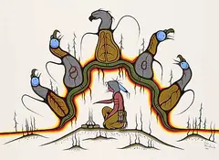 Tim Restoule, Dreamers Rock, 1980, acrylic on paper