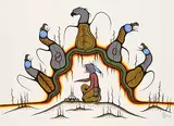 Tim Restoule, Dreamers Rock, 1980, acrylic on paper