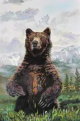 Roland Rollinmud, Grizzly, 1993, acrylic on canvas