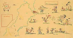 Gerald T. Tailfeathers, Days Gone By, watercolour, coloured pencil and ink on paper