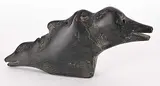 Jimmy Taipanak, 3 Faces, dark grey stone carving