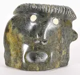 Solomon Ulluiaq, Face, green stone carving