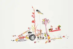 Patricia Askren, Arrangement of Toys / Vancouver #2, 1984, watercolour on paper