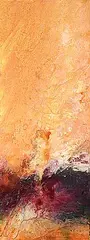 Barbara Akins, Untitled - Orange and Purple Abstract, 1995, acrylic on paper