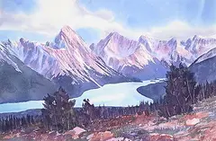 Barbara Brooks, Jasper National Park, watercolour on paper