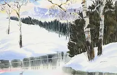 Barbara Brooks, Glacier, 1988, watercolour on paper
