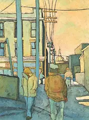 Michael Burns, Alley, 1989, oil on canvas