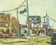 Michael Burns, Checkered Lunch, 1989, oil on canvas