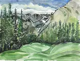 Leo Norman Bushman, Untitled - Green Valley, 1982, watercolour on paper
