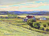 William Duma, Spring Sky, acrylic on canvas board