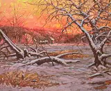 Littorio del Signore, Sundown St. Sauveur, 1986, oil on canvas