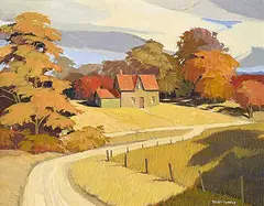 Richard Ferrier, Concession Road, Pickering, acrylic on wood board