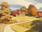 Richard Ferrier, Concession Road, Pickering, acrylic on wood board