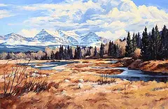 Jean Geddes, Belly River, Gable Mtn. [Near Waterton], 1991, oil on canvas