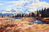 Jean Geddes, Belly River, Gable Mtn. [Near Waterton], 1991, oil on canvas