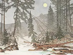 Robert Guest, Evening on Winter Creek, 1989, watercolour on paper