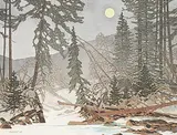Robert Guest, Evening on Winter Creek, 1989, watercolour on paper