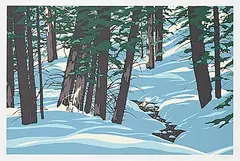 J. Thomas Hinton, Silverton Creek / Castle Mountain #26/60, 1990, colour silkscreen on paper