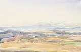 Brent R. Laycock, Haze on the Foothills, watercolour on paper