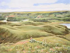 Rose Leonard, Old Man River, 1994, oil on canvas board