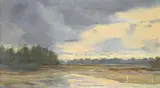 Hillary Prince, Trees Near Olds, 1988, oil on paper