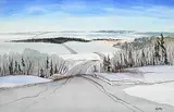 George Weber, Central Alberta, Rural Scape, 1989, watercolour on paper