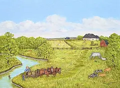 Doris Zaharichuk, Hauling Water, 1999, oil on canvas