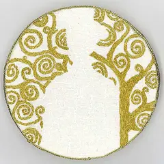 Heather Kehoe, The Gift of Vacancy [after Klimt], 2021, embroidery on cotton