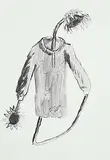 Alison Yip, Untitled - Sunflower with Sweater, 2019, water mixable graphite on paper