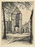 Caroline Armington, Porte de Samois, Moret, 1914, etching on paper