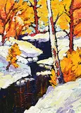 Lois Bauman, Confederation Park, A.B., oil on wood board