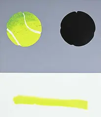 Untitled - Tennis Ball by Sylvain Beaudry, acrylic on canvas, sold May 2024