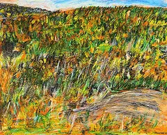 Lloyd Bennett, Untitled - Spring Tapestry of Trees, 2013, oil on canvas