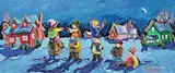 John H. Burrow, Deep Snow Fun, acrylic on wood board