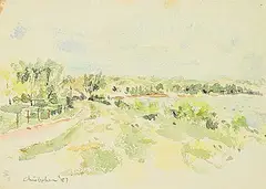 Ken Christopher, Untitled - Green Pasture, 1981, watercolour on paper