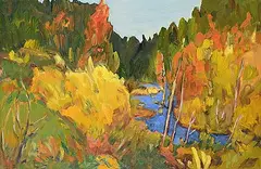 Louise Cook, Creek, 2005, oil on wood board