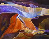Penny Corradine, Waterfall, acrylic and mixed media on canvas